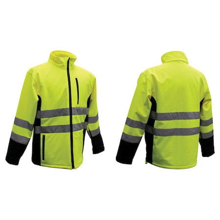 Boss Hi-Vis Rain Jacket, Polyester, Hi-Vis Yellow, XL 3SS7000X